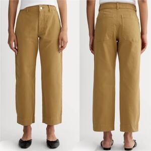 Everlane cropped straight leg twill pant oak brown size 10